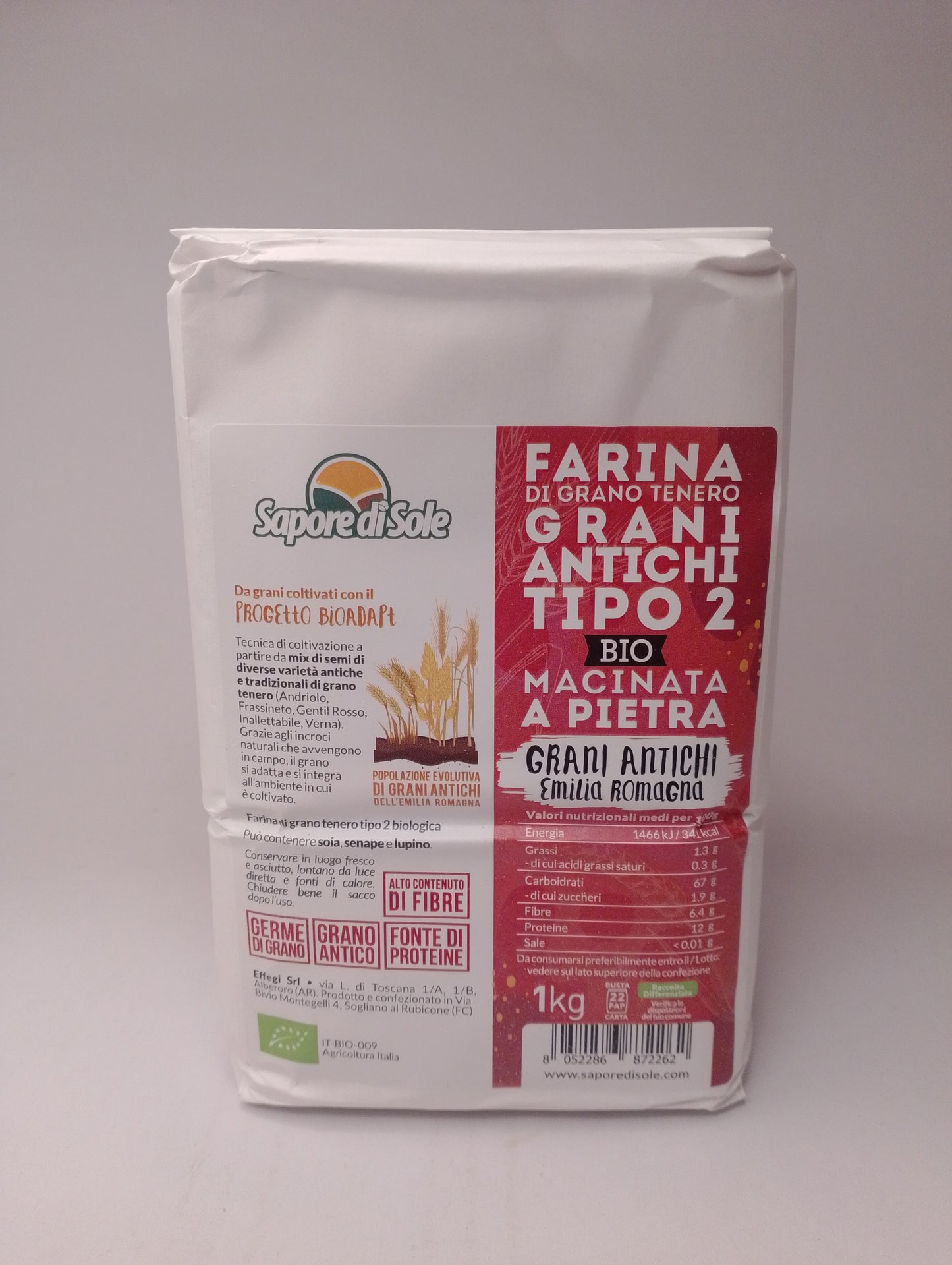 Farina grani antichi di Romagna tipo 2 bio 1 Kg - Sapore di Sole