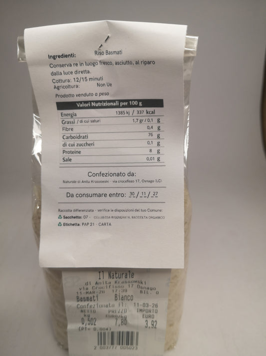 Basmati Bianco 500 gr - Il Naturale
