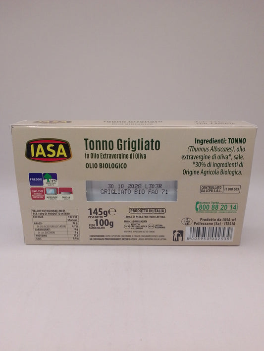 Tonno grigliato in olio extavergine di oliva 145 gr - Iasa