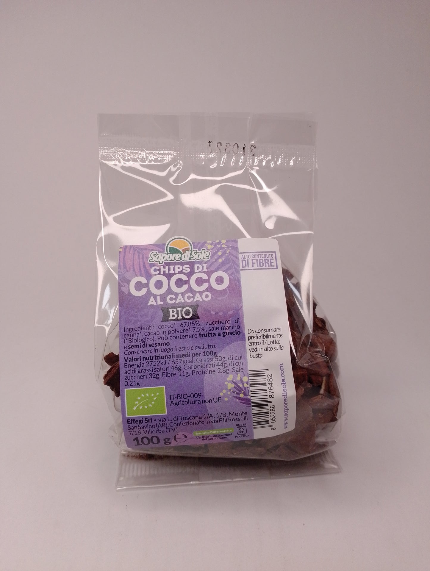 Chips cocco al Cacao 100 gr - Sapore di Sole