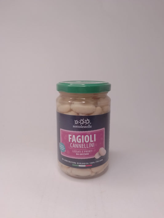Fagioli cannellini lessati 300 g vetro - Sottolestelle