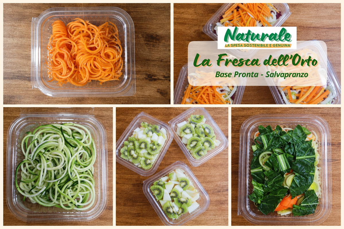 Collage dei cinque prodotti della collezione Menù delle verdure pronte