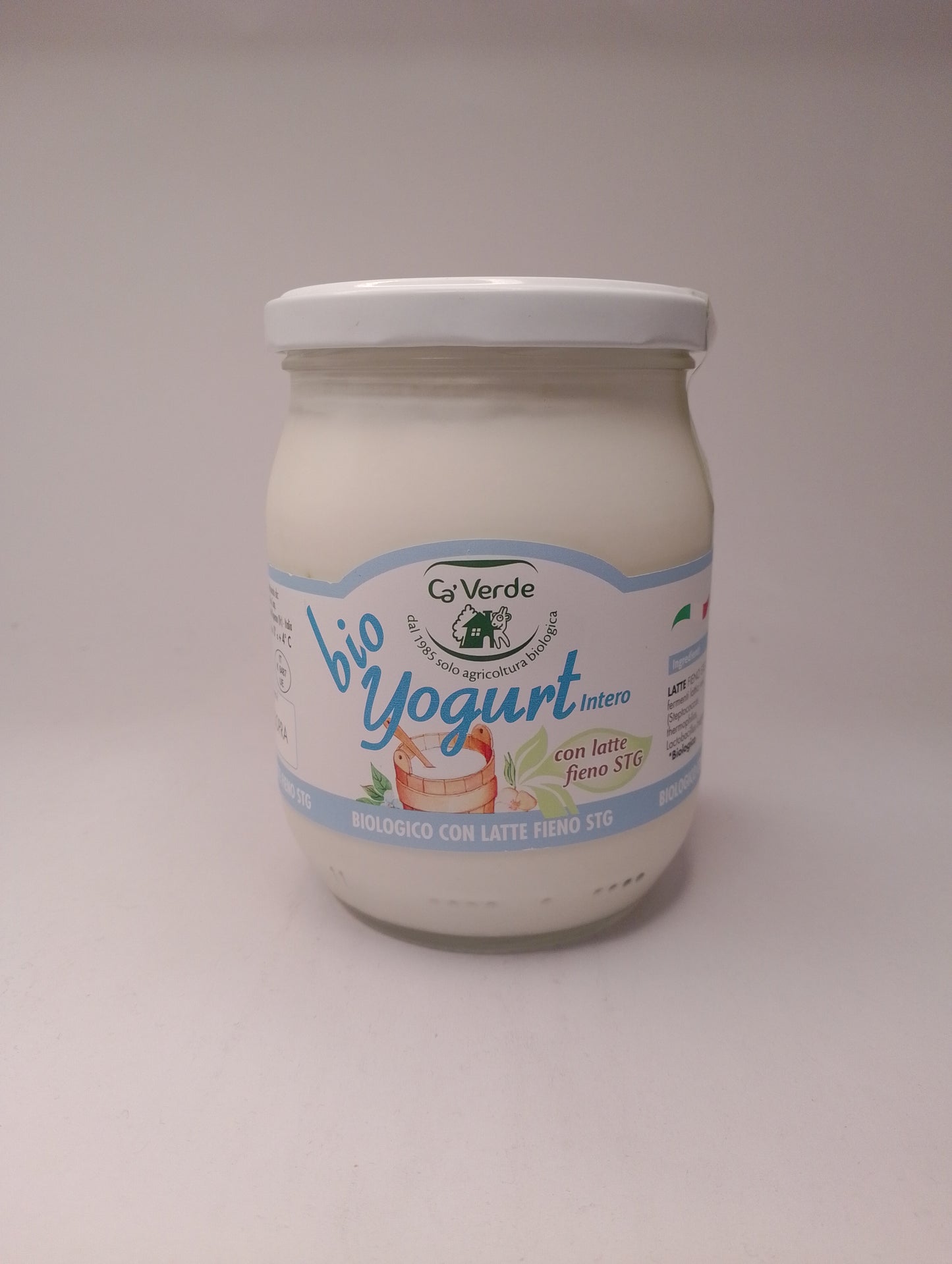 Yogurt bianco intero da LATTE e FIENO bio gr 500 - Ca' verde