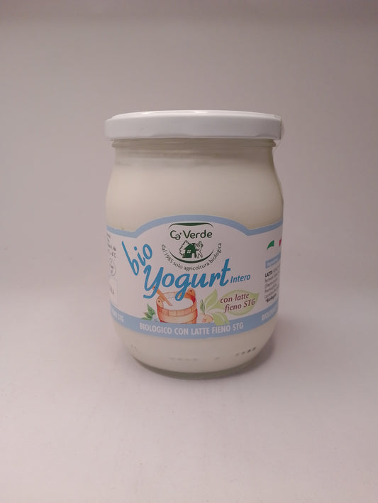 Yogurt bianco intero da LATTE e FIENO bio gr 500 - Ca' verde