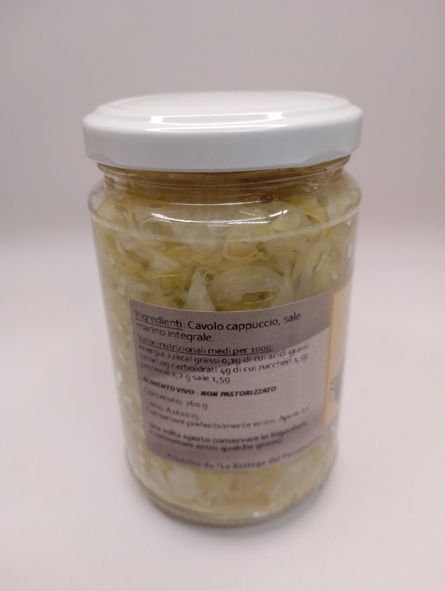 Crauti classici di cavolo cappuccio 260 gr - La Bottega del Fermentista