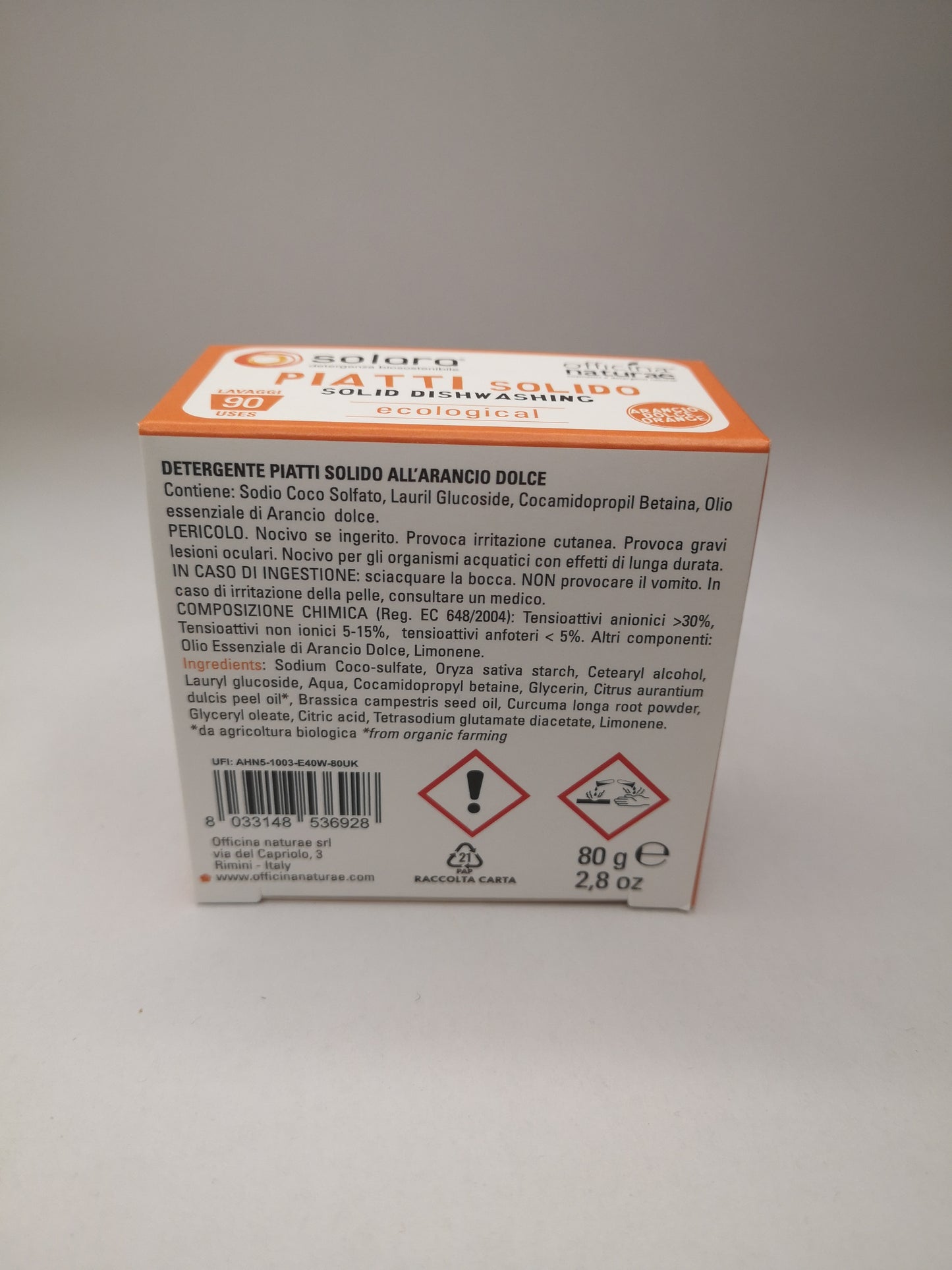 Piatti e Stoviglie SOLIDO 80gr ARANCIO - Officina Naturae