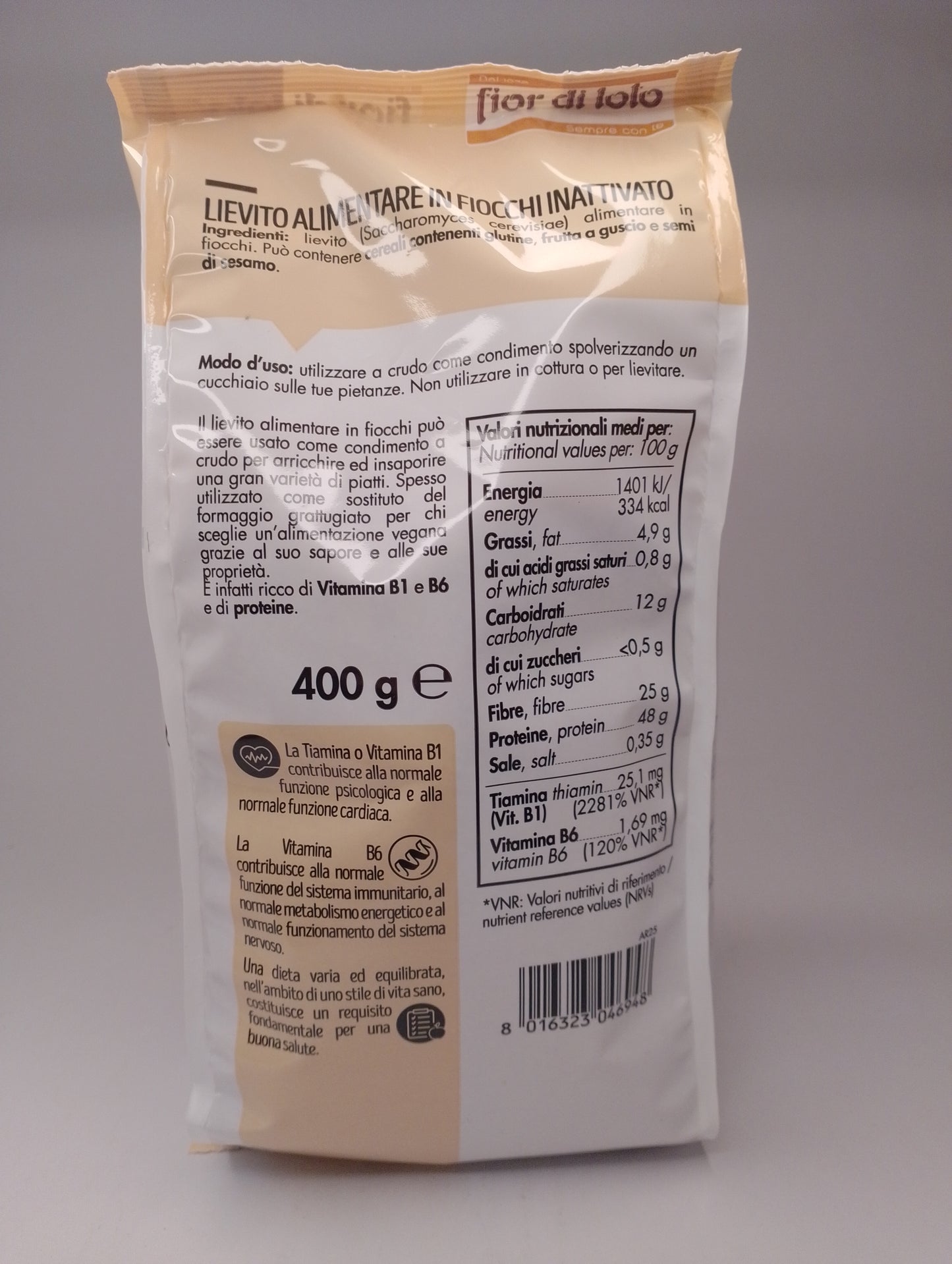 Lievito alimentare in fiocchi 400 gr - Fior di loto