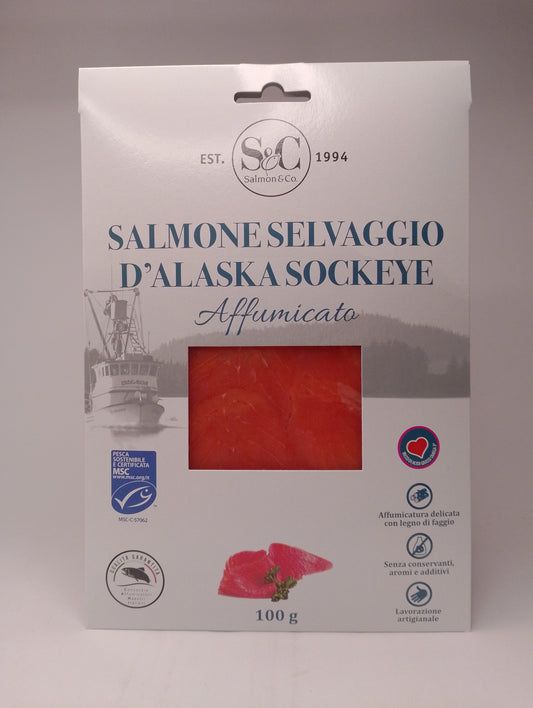 Salmone selvaggio affumicato Sockeye 100 gr - Salmo & co