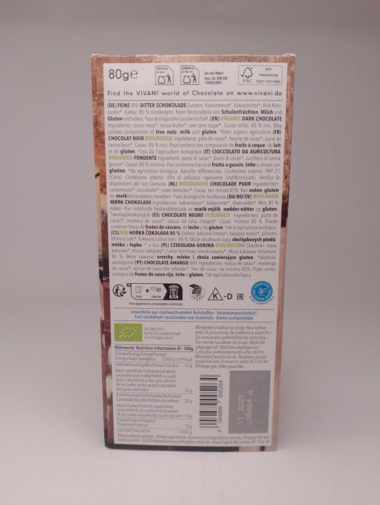 Cioccolato Fondente 85% 100 gr - Vivani