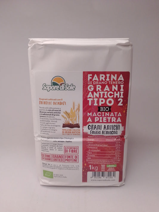 Farina grani antichi di Romagna tipo 2 bio 1 Kg - Sapore di Sole