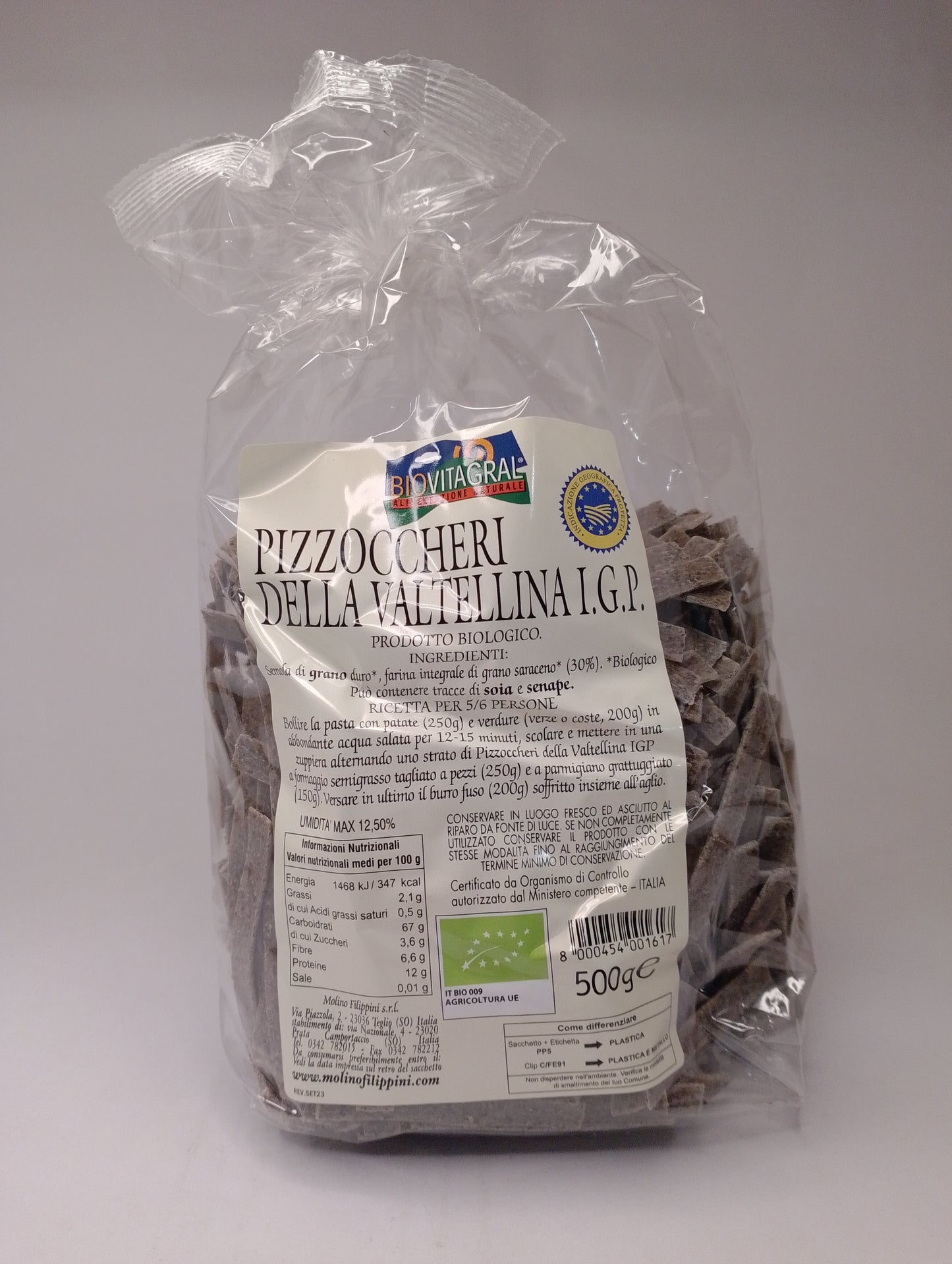 Pizzoccheri Valtellina IGP 500 gr - Biovitagral