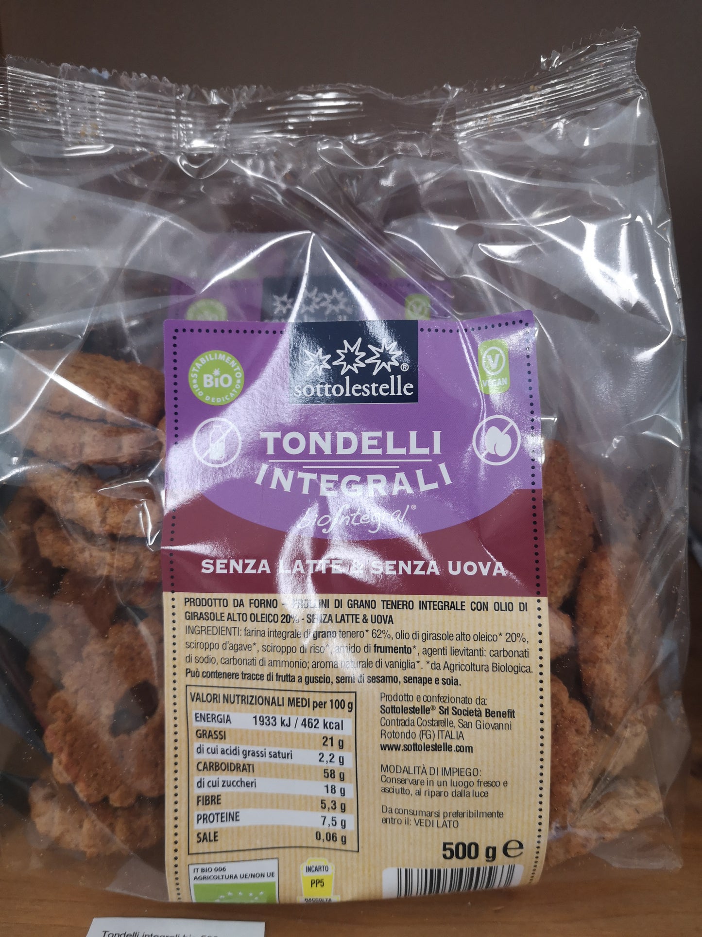 Tondelli integrali bio 500 gr - Sottolestelle