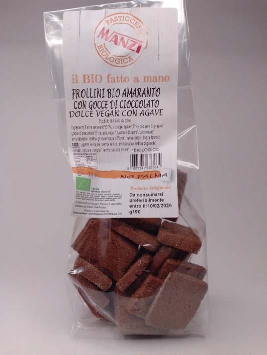 Frollini di Amaranto con gocce di cioccolato 190 gr - Biopasticceria Manzi