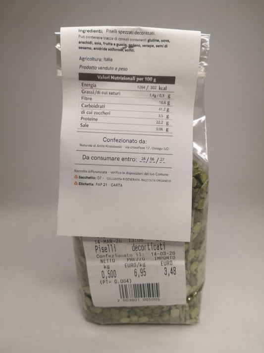 Piselli decorticati spezzati Italia 500 gr - Il Naturale
