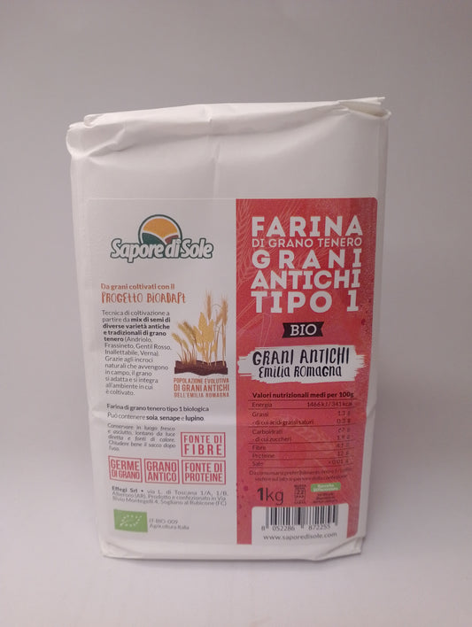 Farina grani antichi di Romagna tipo 1 bio 1 Kg - Sapore di Sole