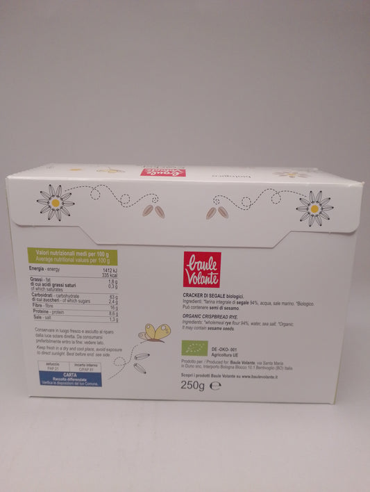 Crackers di segale bio 250 gr - Baule Volante